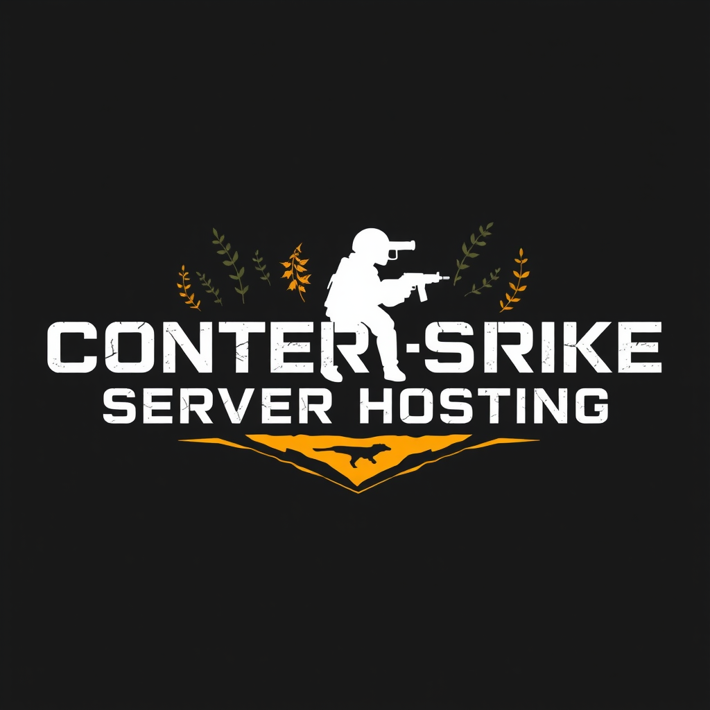 Counter-Strike game server hosting logo with tactical design