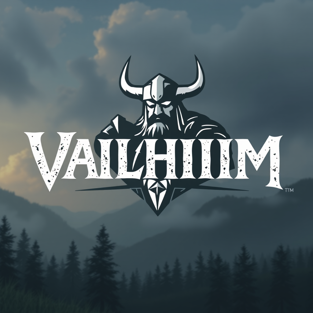 Valheim game server hosting logo with Viking theme